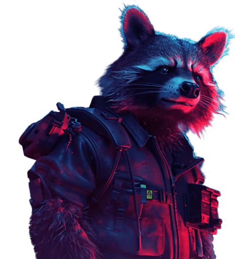 Cyberpunk raccoon